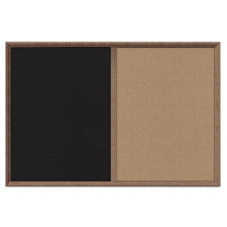 United Visual Products Enclosed Corkboard, 1 Door, 24"x36", 4" Fra, UV3422-WHITE-FORBO UV3422-WHITE-FORBO